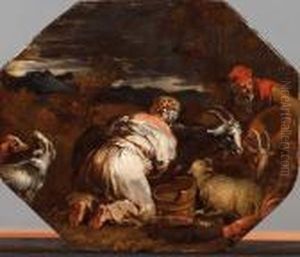 Scena Pastorale by Jacopo Bassano (Jacopo da Ponte)
