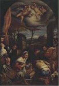 The Adoration Of The Shepherds by Jacopo Bassano (Jacopo da Ponte)