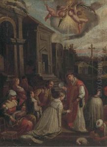 The Baptism Of Saint Ludmilla by Jacopo Bassano (Jacopo da Ponte)