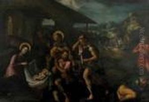 L'adorazione Dei Pastori by Jacopo Bassano (Jacopo da Ponte)