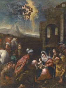 The Adoration Of The Magi by Jacopo Bassano (Jacopo da Ponte)