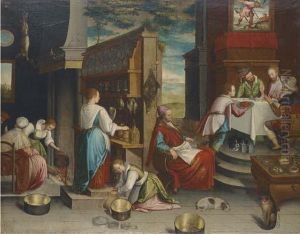 The Supper At Emmaus by Jacopo Bassano (Jacopo da Ponte)