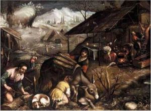 A Winter Landscape by Jacopo Bassano (Jacopo da Ponte)