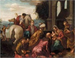 The Adoration Of The Magi by Jacopo Bassano (Jacopo da Ponte)