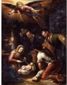 The Adoration Of The Shepherds by Jacopo Bassano (Jacopo da Ponte)