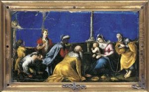 The Adoration Of The Magi by Jacopo Bassano (Jacopo da Ponte)