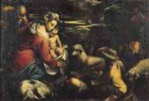 Nativita Di Cristo by Jacopo Bassano (Jacopo da Ponte)