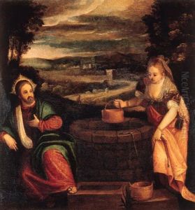 Christ And The Woman From Samaria by Jacopo Bassano (Jacopo da Ponte)