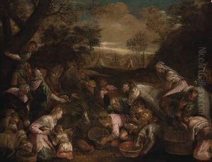 Moses Striking The Rock by Jacopo Bassano (Jacopo da Ponte)