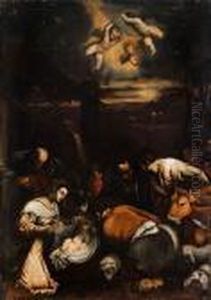 Anbetung Des Kindes Durch Diehirten by Leandro Bassano