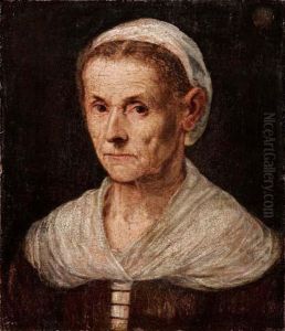 Ritratto Di Donna Anziana by Leandro Bassano