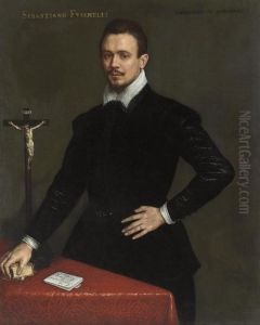 Portrait Of Sebastiano 
Fuginelli, Three-quarter-length, In A Blackcoat, With A Book And A 
Crucifix On A Table