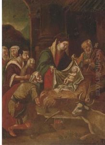 The Adoration Of The Shepherds by Leandro Bassano