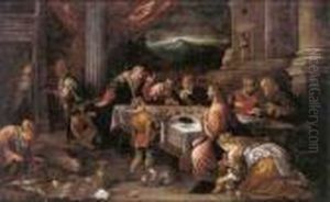Christ In The House Of Simon The Pharisee by Leandro Bassano
