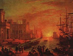 Sea Port at Sunset, 1639