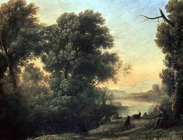 River landscape with Goatherd Piping - view 1