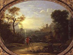 Coastal Landscape at Sunset by Claude Lorrain (Claude Gellee)