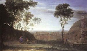 Landscape with Noli Me Tangere Scene 1681 by Claude Lorrain (Claude Gellee)