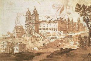 View of the Church of S. Trinita dei Monti, Rome, c.1632 by Claude Lorrain (Claude Gellee)