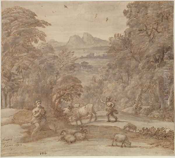Landscape with Mercury and Apollo as a Shepherd, 1673 - view 1