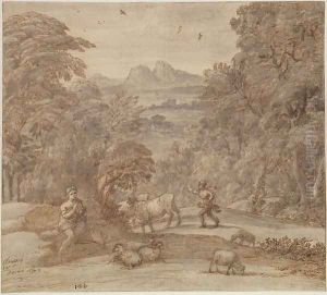 Landscape with Mercury and Apollo as a Shepherd, 1673 by Claude Lorrain (Claude Gellee)