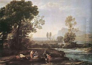 Landscape with Rest in Flight to Egypt 1647 by Claude Lorrain (Claude Gellee)