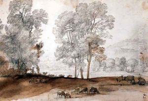 Pastoral Landscape (3) by Claude Lorrain (Claude Gellee)