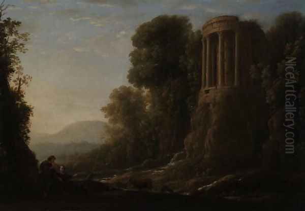 River Landscape with Tiburtine Temple at Tivoli, c.1635 - view 1
