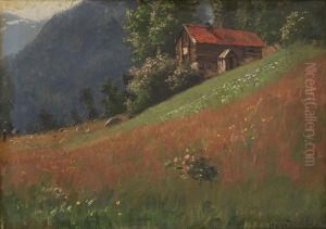 Landskap Med Tommerhus Landskap Med Tommerhus