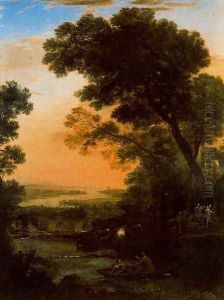 Idyllic landscape with the flight into Egypt