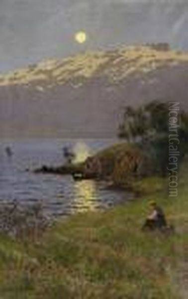 Midnight Sun Over The Fjord - view 1
