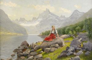 Flicka I Fjordlandskap