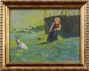 Flicka Med Get by Hans Dahl
