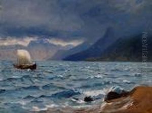 Norwegian Fiord. "pa Sognefjord" by Hans Dahl