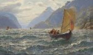 Heitere Segelpartie In
Norwegischem Fjord. by Hans Dahl
