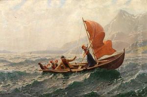I Opprort Sjo Olje Pa Lerret by Hans Dahl