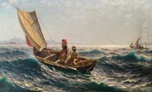 Seilbater I Frisk Bris by Hans Dahl