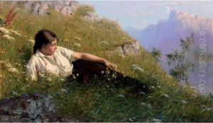 Huile Ved Fjorden (resting Beside The Fjord) by Hans Dahl