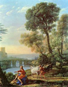 Landscape with Apollo and Mercury by Claude Lorrain (Claude Gellee)