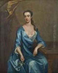 Portrait Of A Lady,
Traditionally Identified As Miss Shafto, Three-quarter-length, In A Blue
Dress by Michael Dahl
