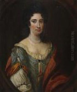 Portrait Of A Lady In A Blue Dress