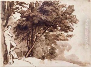 Statue of Venus in the Garden of the Villa Medici, Rome by Claude Lorrain (Claude Gellee)