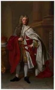 Portrait Of James Brydges, 1st 
Duke Of Chandos, Full-length, Inpeer's Robes With A Ducal Coronet