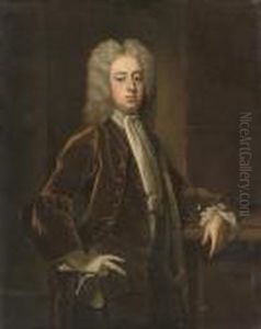 Portrait Of A Gentleman, Three-quarter-length, In A Brown Velvet Coat