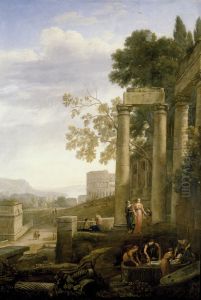 Landscape with the burial of St. Serapia