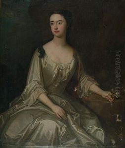 Portrait Of A Lady Holding A Posy Of Flowers thumbnail