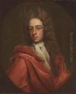 Portrait Of A Gentleman Said To Be Sir Henry Temple, In A White Cravatte And A Red Coat