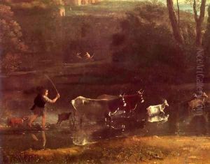 Villa at the Campagna in Rome, detail by Claude Lorrain (Claude Gellee)