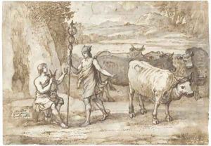 Mercury returning the cattle of Admetus to Apollo by Claude Lorrain (Claude Gellee)