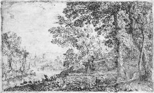 L'Apparition (Mannocci 5) by Claude Lorrain (Claude Gellee)